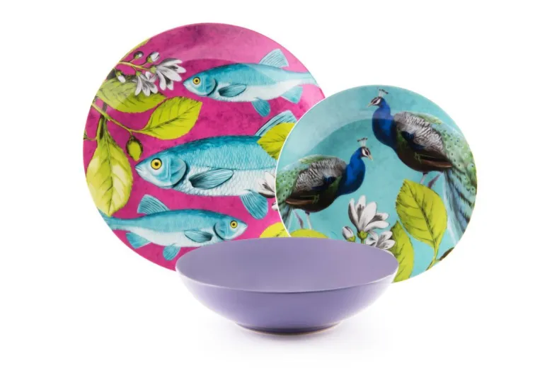 Servizio piatti, multicolore, porcellana/stoneware, 18 pezzi
