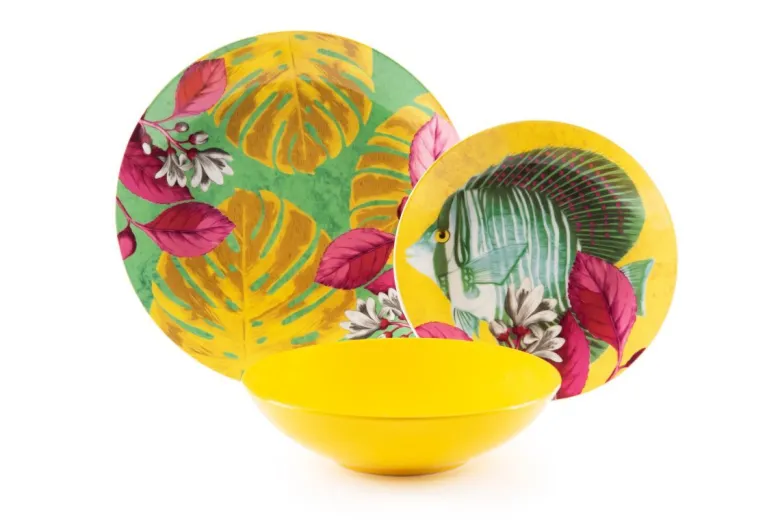 Servizio piatti, multicolore, porcellana/stoneware, 18 pezzi