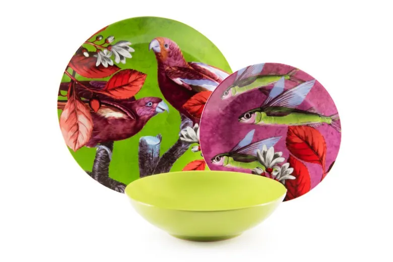 Servizio piatti, multicolore, porcellana/stoneware, 18 pezzi