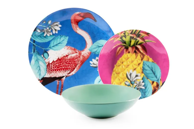Servizio piatti, multicolore, porcellana/stoneware, 18 pezzi