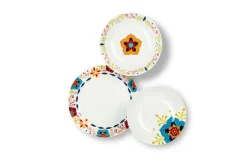 Servizio piatti, multicolore, porcellana, 12 pezzi