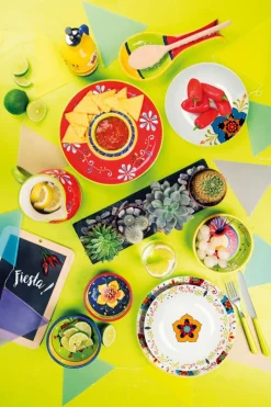 Servizio piatti, multicolore, porcellana, 12 pezzi