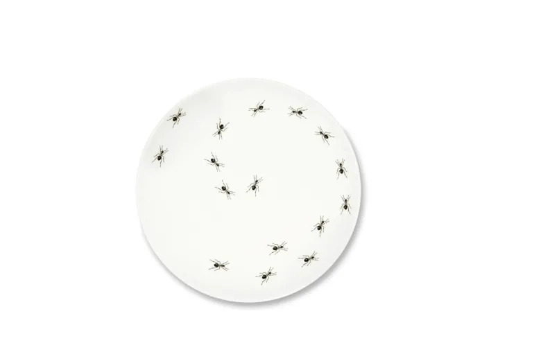 Servizio piatti, nero, insetti, ceramica, 3 pezzi