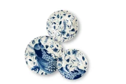 Servizio piatti, pavoni blu, 12 pezzi, ceramica