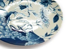 Servizio piatti, pavoni blu, 12 pezzi, ceramica