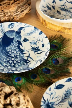 Servizio piatti, pavoni blu, 12 pezzi, ceramica