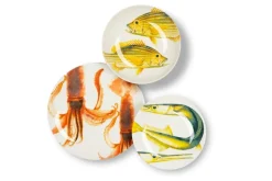 Servizio piatti, pesci/mare, ceramica, 18 pezzi