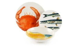 Servizio piatti, pesci/mare, ceramica, 18 pezzi