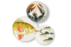 Servizio piatti, pesci/mare, ceramica, 18 pezzi