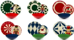 Servizio piatti, 18 pezzi, natalizio, in porcellana