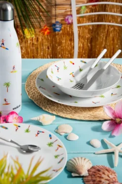 Servizio piatti, 18 pezzi, stile estivo, in porcellana