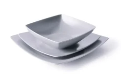 Servizio piatti, 18 pezzi, stile nordico, grigio opaco