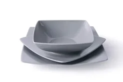 Servizio piatti, 18 pezzi, stile nordico, grigio opaco