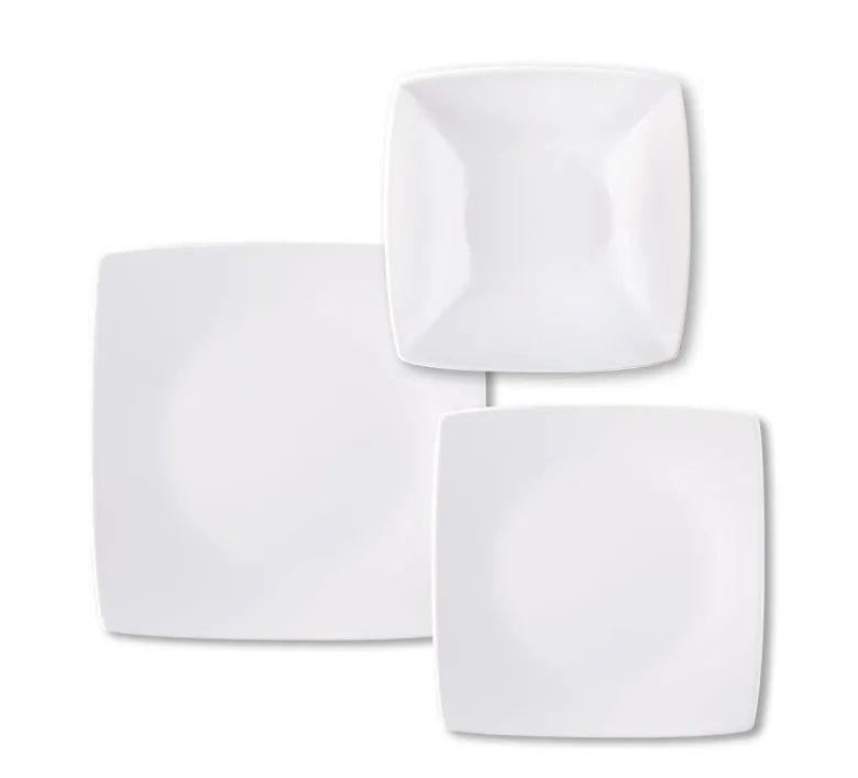 Servizio piatti, 18 pezzi, stile nordico, bianco/nero