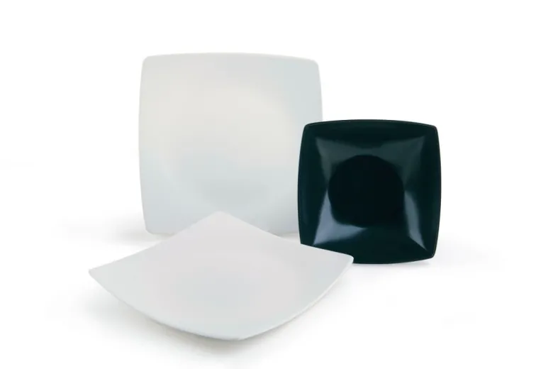 Servizio piatti, 18 pezzi, stile nordico, bianco/nero