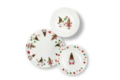 Servizio piatti, 18 pezzi, tartan gnome, in porcellana