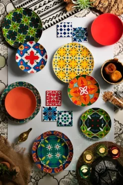Servizio piatti, porcellana/stoneware, stile turco