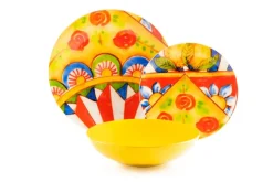 Servizio piatti, porcellana/stoneware, stile siciliano