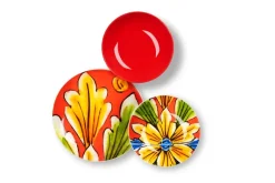 Servizio piatti, porcellana/stoneware, stile siciliano