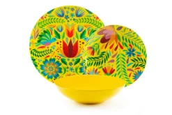 Servizio piatti, porcellana/stoneware, stile fiori messicani