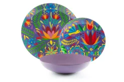 Servizio piatti, porcellana/stoneware, stile fiori messicani