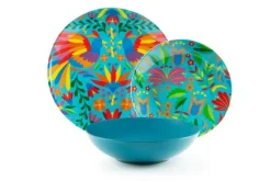 Servizio piatti, porcellana/stoneware, stile fiori messicani