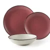 Servizio piatti, rosa/grigio, stoneware, 18 pezzi