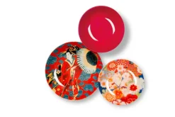 Servizio piatti, stile giapponese, porcellana, 18 pezzi
