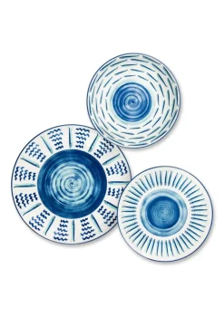 Servizio piatti, stile mediterraneo, porcellana, 18 pezzi