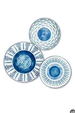 Servizio piatti, stile mediterraneo, porcellana, 18 pezzi