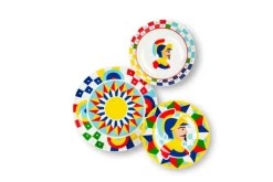 Servizio piatti, stile siciliano, porcellana, 18 pezzi