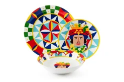 Servizio piatti, stile siciliano, porcellana, 18 pezzi