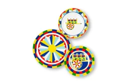 Servizio piatti, stile siciliano, porcellana, 18 pezzi