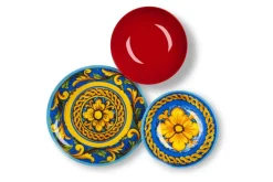 Servizio piatti, stile siciliano, porcellana, 18 pezzi
