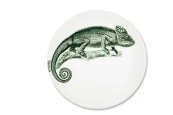 Servizio piatti, verde, animali esotici, ceramica, 3 pezzi