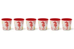 Set 6 bicchierini, coralli e conchiglie, porcellana, 90 ml