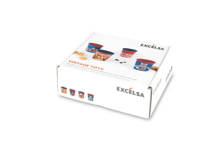 Set 4 bicchierini da caffè, fantasia natalizia, porcellana