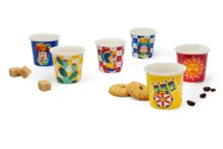 Set 6 bicchierini da caffè, stile siciliano, porcellana