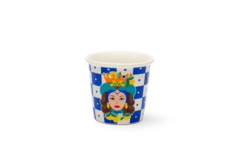 Set 6 bicchierini da caffè, stile siciliano, porcellana