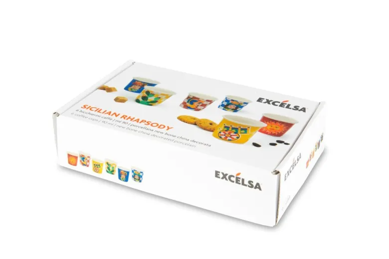 Set 6 bicchierini da caffè, stile siciliano, porcellana