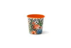 Set 6 bicchierini, fantasia tropicale, porcellana, 90 ml