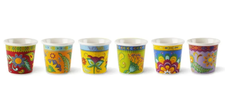 Set 6 bicchierini, gipsy soul, porcellana, 90 ml