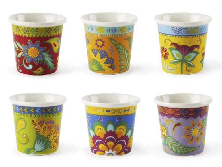Set 6 bicchierini, gipsy soul, porcellana, 90 ml