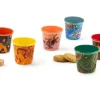 Set 6 bicchierini, stile aborigeno, porcellana, 90 ml