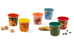 Set 6 bicchierini, stile aborigeno, porcellana, 90 ml