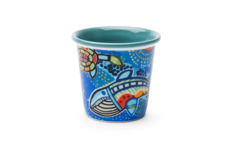 Set 6 bicchierini, stile aborigeno, porcellana, 90 ml