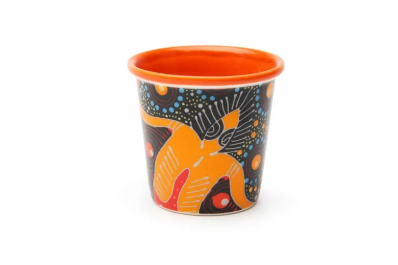 Set 6 bicchierini, stile aborigeno, porcellana, 90 ml
