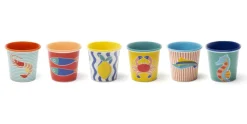Set 6 bicchierini, stile marinaro, porcellana, 90 ml