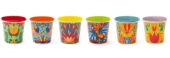 Set 6 bicchierini, stile messico floreale, porcellana, 90 ml