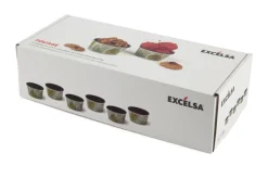 Set 6 ciotole, foglie e felci, porcellana